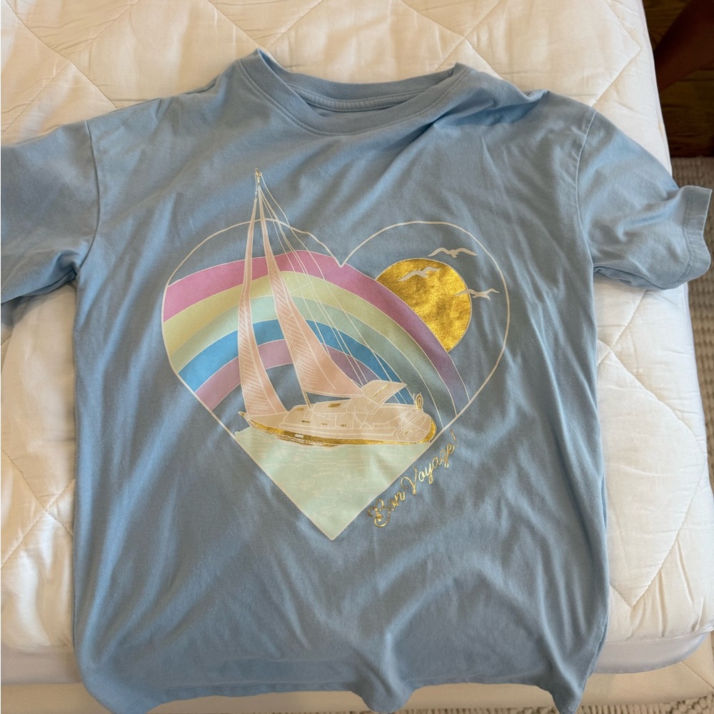 Cat & Jack Light Blue Tee with Sailboat and Rainbow